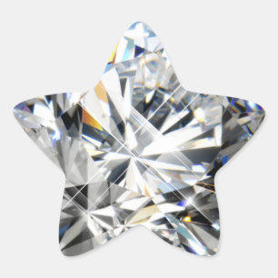 Weißer Edelstein Stern-Aufkleber