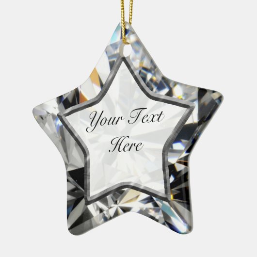 Weißer Edelstein-Stern Keramikornament (Links)
