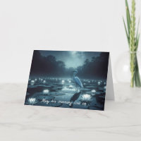 Weißer Egret mit Wasser-Lilien-Beileid