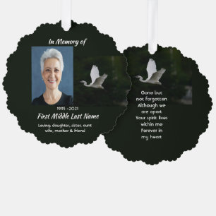 Weißer Egret-Vogel-Gedenk-Andenken Ornament Karte