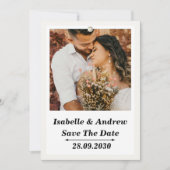 Weißer, einfacher Polaroidrahmen, beidseitig Hochz Einladung (Vorderseite)