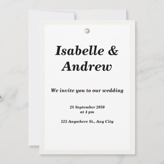 Weißer, einfacher Polaroidrahmen, beidseitig Hochz Einladung (Rückseite)