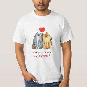 Weißer, einfacher Valentinstag-T - Shirt mit eigen