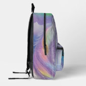 Weißer Einhorn Glitzern Magischer Regenbogen-Glitz Bedruckter Rucksack (Links)