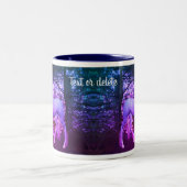 Weißer Einhorn-Wald Fantasy-Farben Personalisiert Zweifarbige Tasse (Mittel)