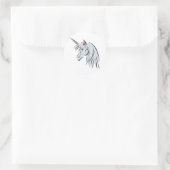 Weißer Einhornkopf Runder Aufkleber (Tasche)