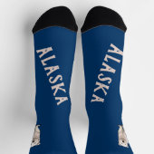 Weißer Eisbär auf Blau Alaska Socken (Oben)