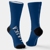 Weißer Eisbär auf Blau Alaska Socken (Gewinkelt)