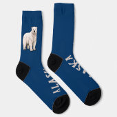 Weißer Eisbär auf Blau Alaska Socken (Rechts)