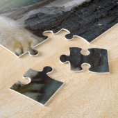 Weißer Eisbär-Jäger auf Felsen Puzzle (Seite)