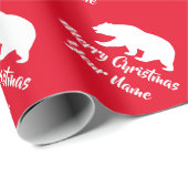 Weißer Eisbär Silhouette Weihnachten Geschenkpapier (Rolleneckpunkt)