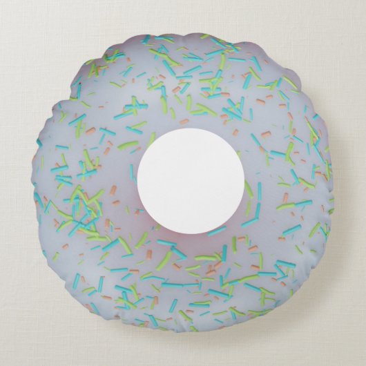 Weißer Eiskissen Rundes Kissen (Vorderseite)