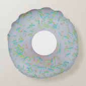 Weißer Eiskissen Rundes Kissen (Rückseite)