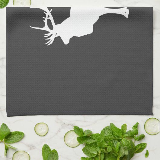 Weißer Elch Geschirrtuch (Gefaltet)