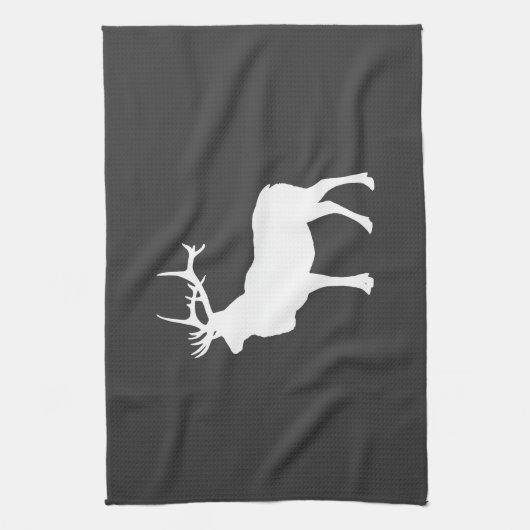 Weißer Elch Geschirrtuch (Vertikal)