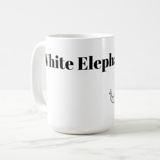 Weißer Elefant-Austausch-Cartoon Kaffeetasse (Vorderseite Links)