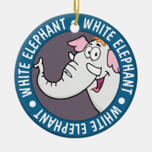 Weißer Elefant-Austausch-Cartoon Keramik Ornament