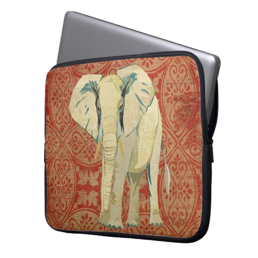 Weißer Elefant-Computer-Hülse Laptopschutzhülle (Vorderseite Links)