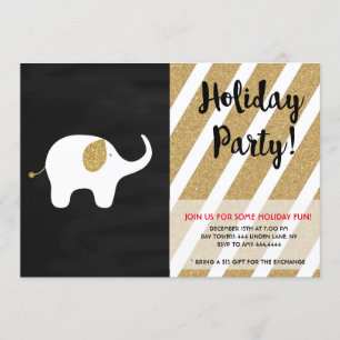 Weißer Elefant-Feiertags-Weihnachtsaustausch Einladung