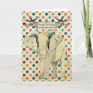 Weißer Elefant-Geburtstags-Karte Karte