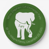 Weißer Elefant-Geschenk-Austausch-WeihnachtsParty Pappteller (Vorderseite)