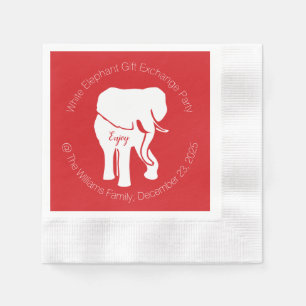 Weißer Elefant-Geschenk-Austausch-WeihnachtsParty Serviette