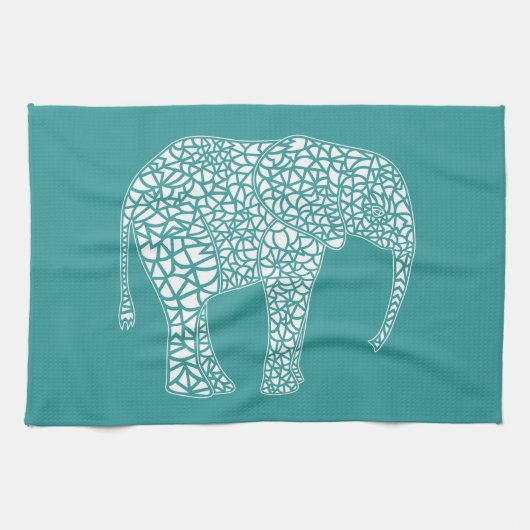 Weißer Elefant-Geschirrtuch Handtuch (Horizontal)