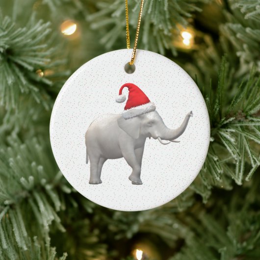 Weißer Elefant Keramik Ornament (Baum)