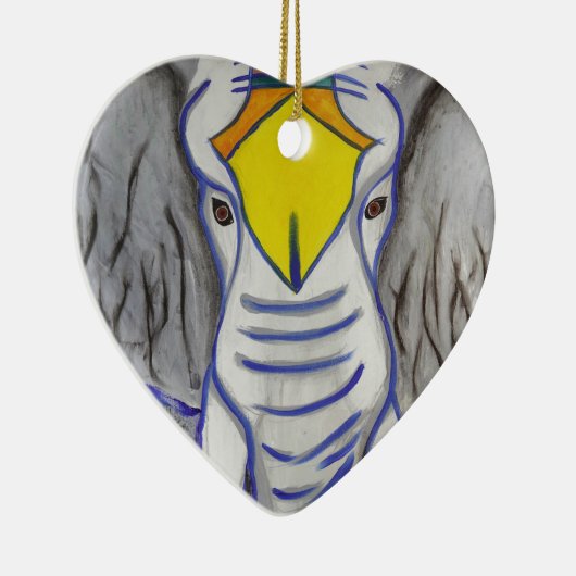 Weißer Elefant Keramik Ornament (Rechts)