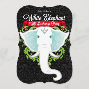 Weißer Elefant-kundenspezifische Feiertags-Party Einladung
