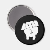 Weißer Elefant. Magnet (Vorderseite/Rückseite)