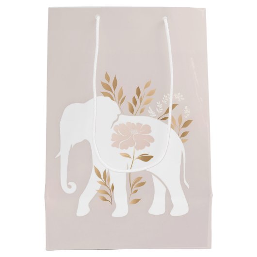 weißer Elefant Mittlere Geschenktüte (Rückseite)