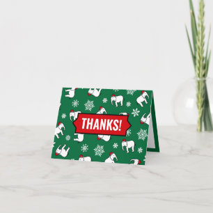 Weißer-Elefant-Party-Weihnachten (Grün) Danke Karte