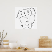 Weißer Elefant. Poster (Küche)