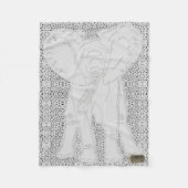 Weißer Elefant-punktierte Fleece-Decke Fleecedecke (Vorderseite)