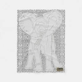 Weißer Elefant-punktierte Fleece-Decke Fleecedecke