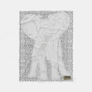 Weißer Elefant-punktierte Fleece-Decke Fleecedecke