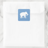 Weißer Elefant Quadratischer Aufkleber (Tasche)