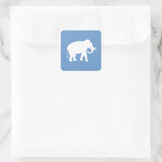 Weißer Elefant Quadratischer Aufkleber (Tasche)