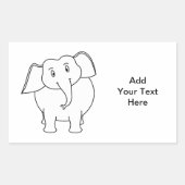 Weißer Elefant. Rechteckiger Aufkleber (Vorderseite)
