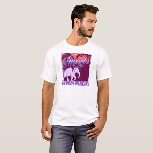 Weißer Elefant Reise-Thailands T-Shirt (Vorne ganz)