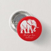 Weißer-Elefant-Scherzgeschenk Button (Vorne & Hinten)
