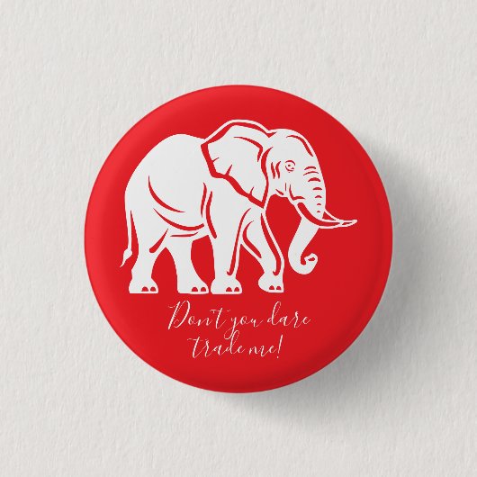 Weißer-Elefant-Scherzgeschenk Button (Vorderseite)