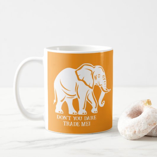 Weißer-Elefant-Scherzgeschenk Kaffeetasse (Mit Donut)