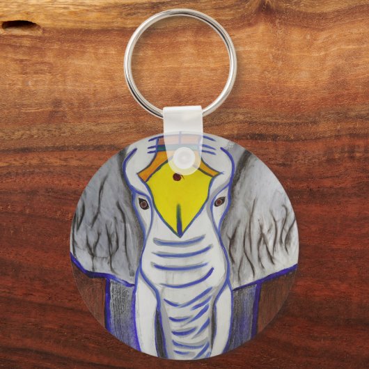 Weißer Elefant Schlüsselanhänger (Vorderseite)