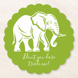 Weißer-Elefant-Spaß-Geschenk Untersetzer