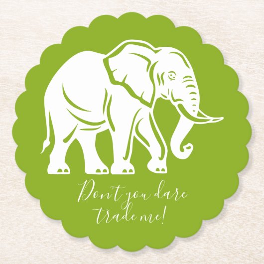 Weißer-Elefant-Spaß-Geschenk Untersetzer (Vorderseite)