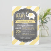 Weißer Elefant-Streifen-Geschlecht decken Einladung (Stehend Vorderseite)