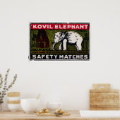 Weißer Elefant Tempel Matchbox Kunst Druck, Indisc Poster (Küche)