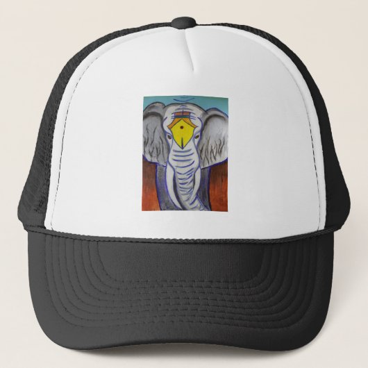 Weißer Elefant Truckerkappe (Vorderseite)